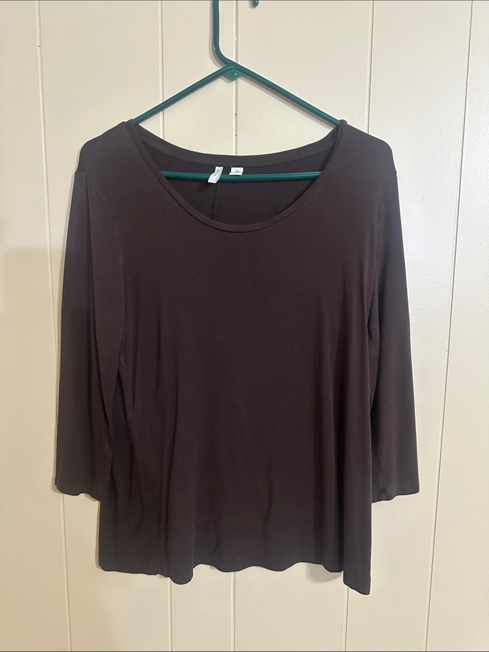 Cato Chocolate Brown Scoop Neck Long Sleeve Tee